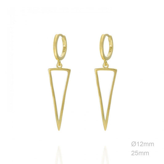 Pendientes Aro Dorado Liso Triángulo