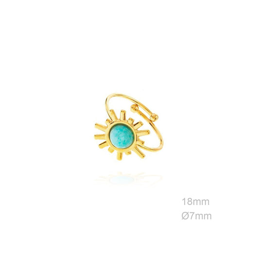 Anillo Turquesa Sol ACERO