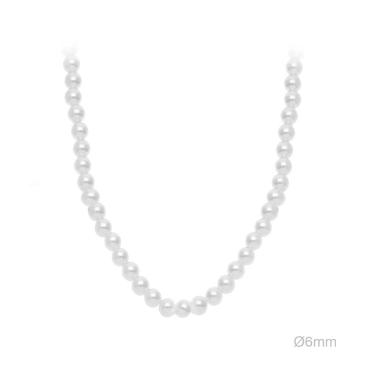 Collar Latón Chapado en Oro Perlas