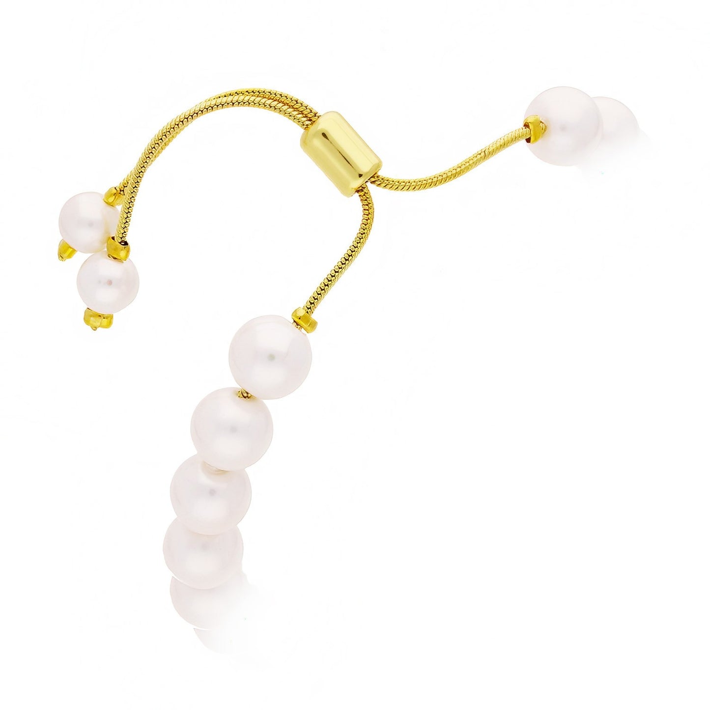 Collar Latón Chapado en Oro Perlas