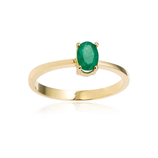 Anillo Esmeralda Fina en Oro de 18 Ktes.