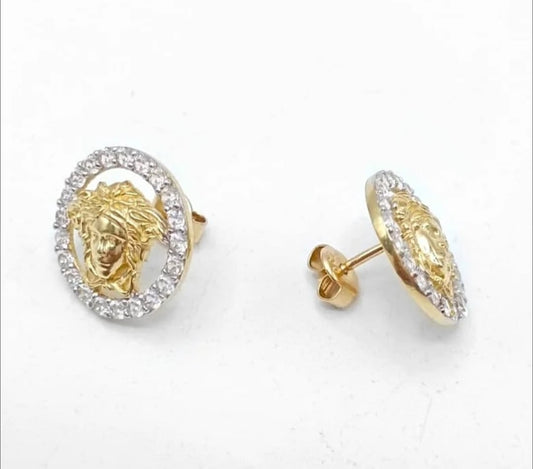 Pendientes VERSACE en Oro Bicolor de 18 Ktes.