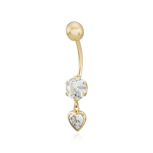 Piercing ombligo con Circonitas en Oro de 18 Ktes.