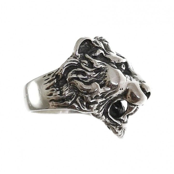 Anillo Cabeza de León en Plata de Ley