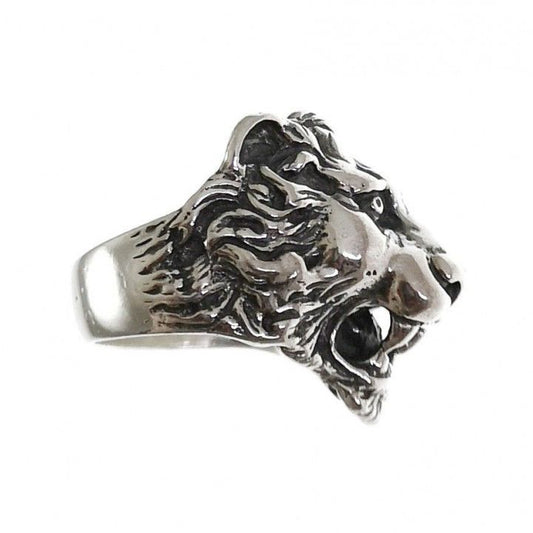 Anillo Cabeza de León en Plata de Ley