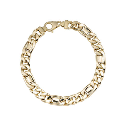 Pulsera Hombre Eslabones Lisos en Oro de 18 Ktes.