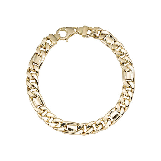 Pulsera Hombre Eslabones Lisos en Oro de 18 Ktes.