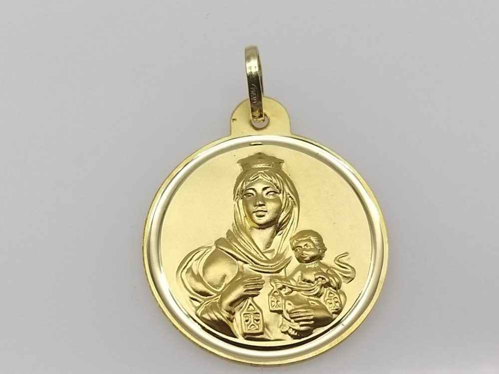 Medalla Virgen del Carmen en Oro de 18 Ktes.
