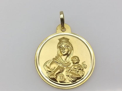 Medalla Virgen del Carmen en Oro de 18 Ktes.