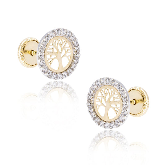 Pendientes Árbol de la Vida en Oro de 18 Ktes.