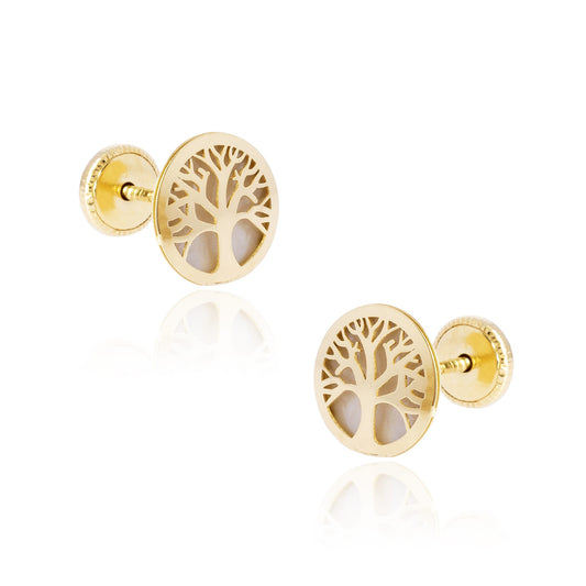 Pendientes Árbol de la Vida en Oro de 18 Ktes.