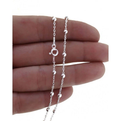 Cadena de Bolitas 40 cm en Plata de Ley