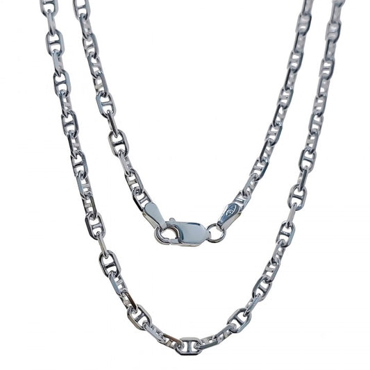 Cadena Forzada Marina 60 cm en Plata de Ley