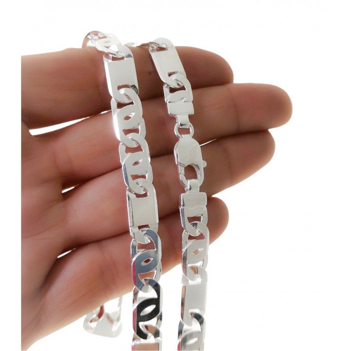Cadena Caballero 60 cm en Plata de Ley