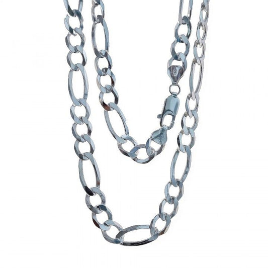 Cadena Alternada 60 cm en Plata de Ley