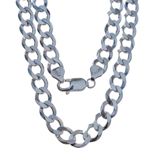 Cadena Barbada 60 cm en Plata de Ley