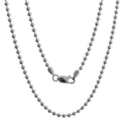 Cadena Bolitas 50 cm en Plata de Ley