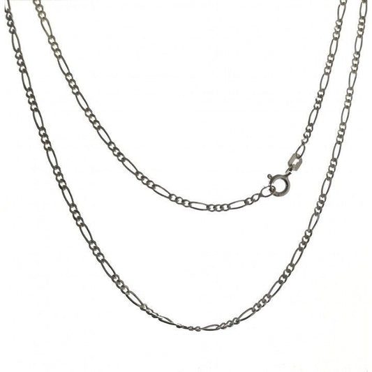 Cadena Alternada 45 cm en Plata de Ley