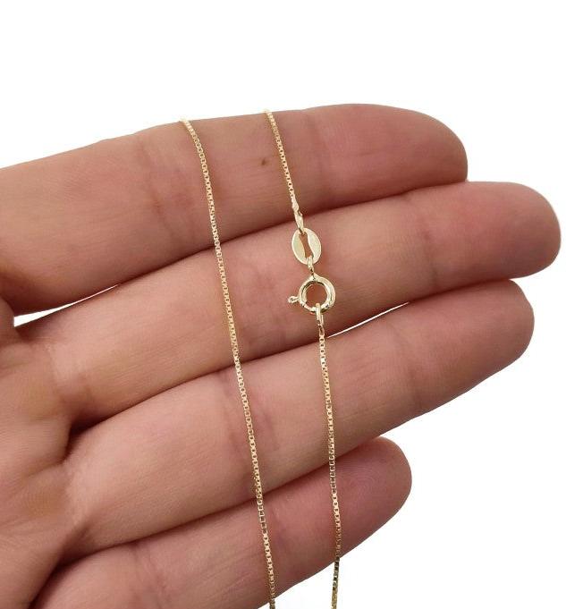 Cadena Venecia 45 cm en Plata de Ley Chapada en Oro