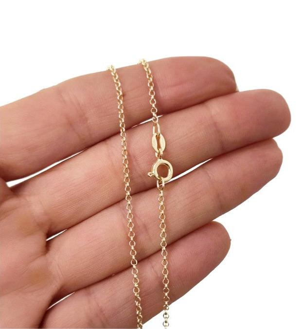 Cadena Rolo 45 cm en Plata de Ley Chapada en Oro