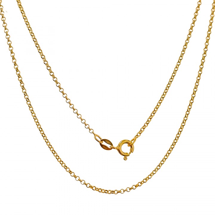 Cadena Rolo 45 cm en Plata de Ley Chapada en Oro