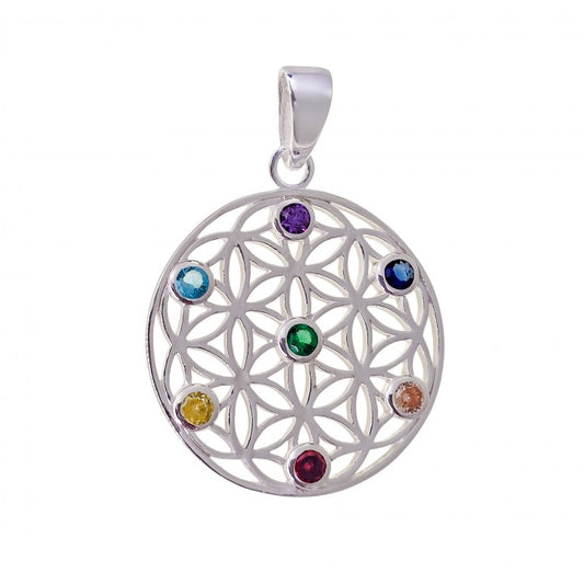 Colgante Flor de la Vida Chakras