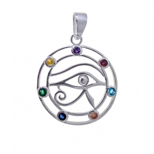 Colgante Ojo de Horus Chakras en Plata de Ley