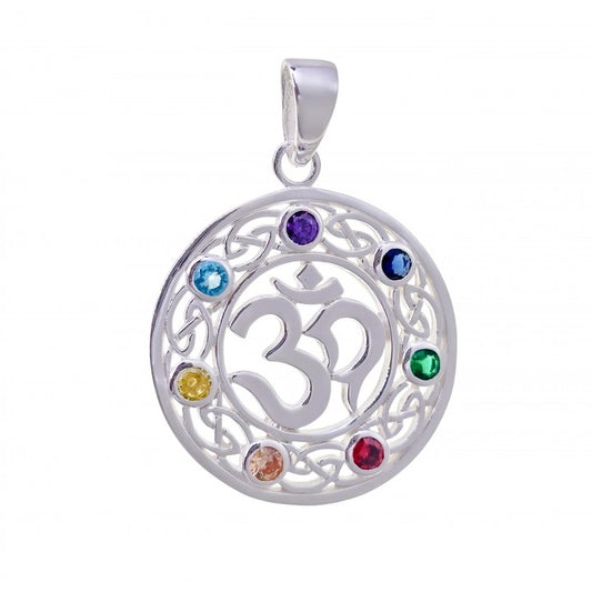 Colgante OM chakras en Plata de Ley