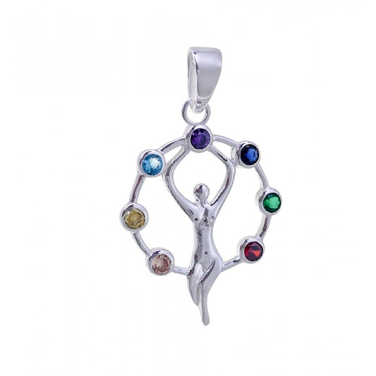 Colgante Diosa Chakras en Plata de Ley
