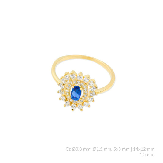 Anillo de Plata de Ley con Circonitas