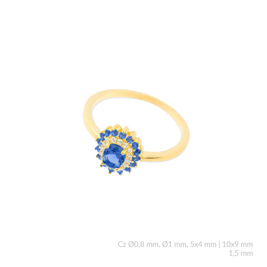 Anillo de Plata de Ley con circonitas