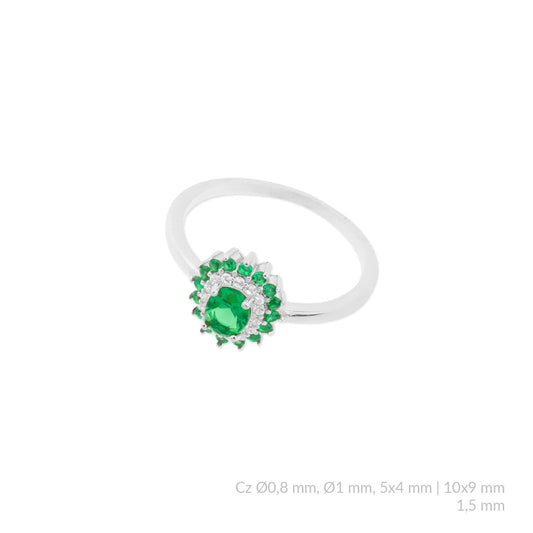 Anillo de Plata de Ley con circonitas