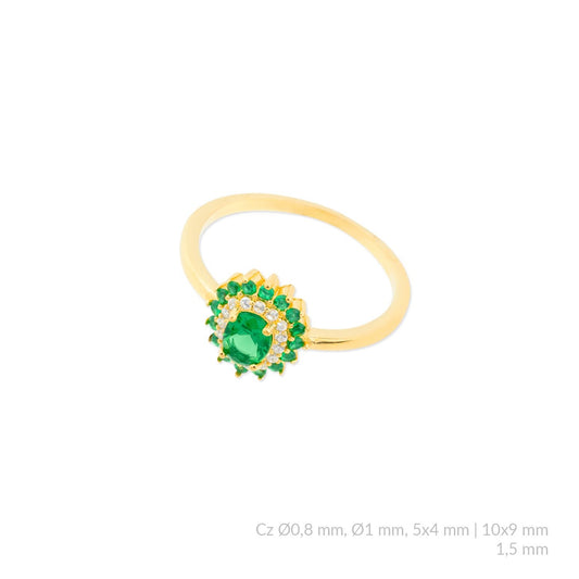 Anillo de Plata de Ley con circonitas