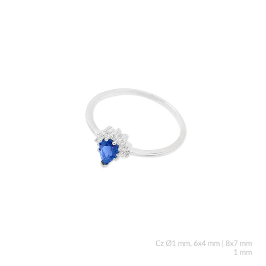 Anillo de Plata de Ley con circonitas