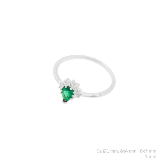 Anillo de Plata de Ley con circonitas