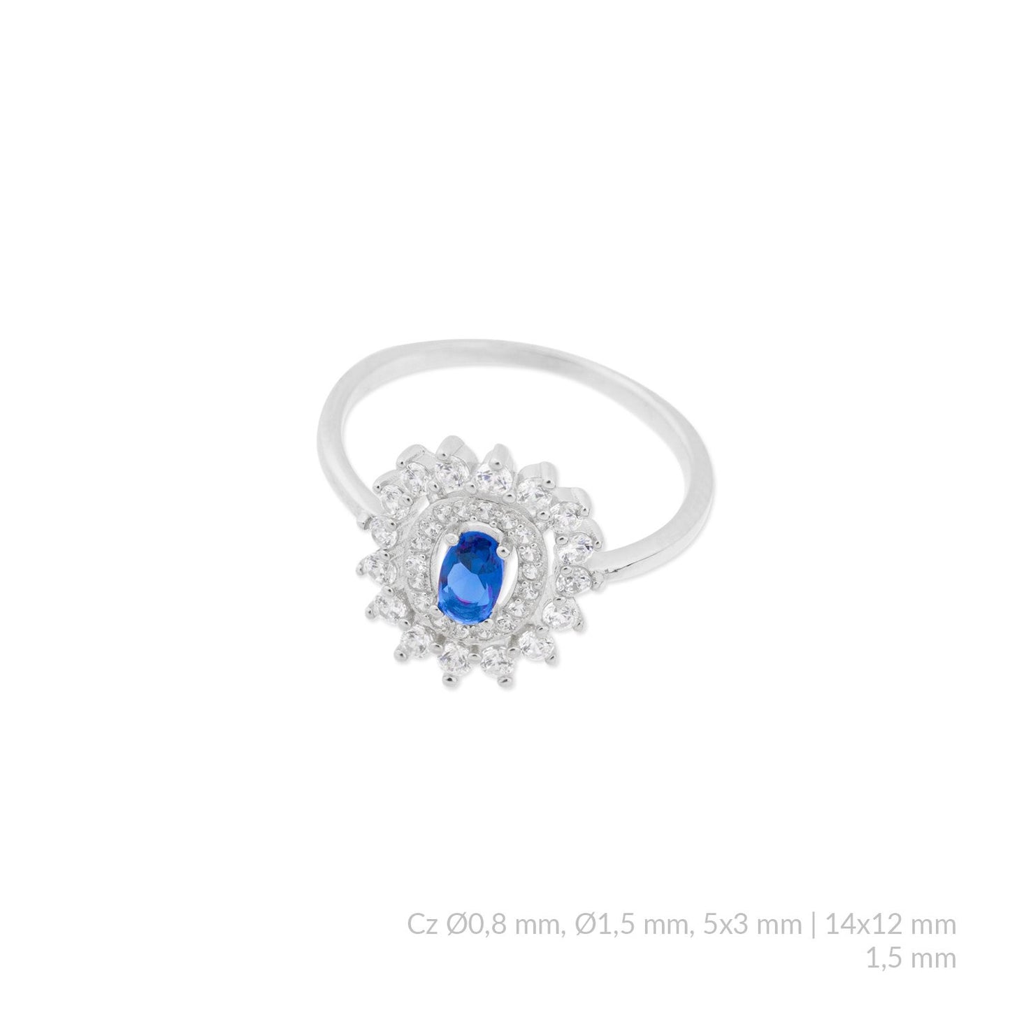 Anillo de Plata de Ley con circonitas