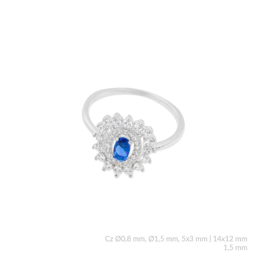 Anillo de Plata de Ley con circonitas