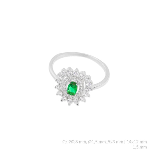 Anillo de Plata de Ley con circonitas