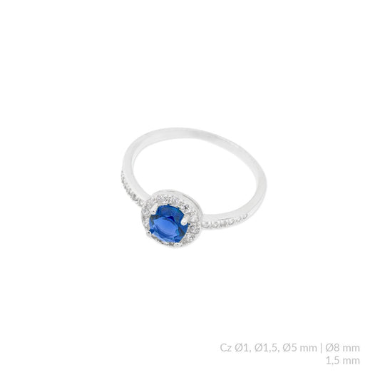 Anillo de Plata de Ley con circonitas