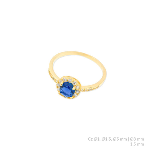 Anillo de Plata de Ley con circonitas