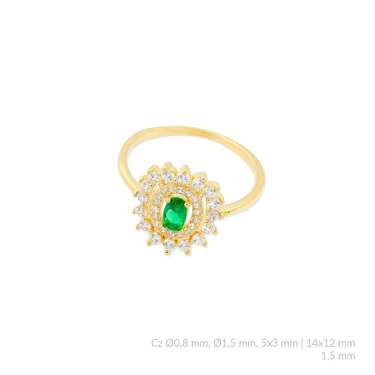 Anillo de Plata de Ley con circonitas