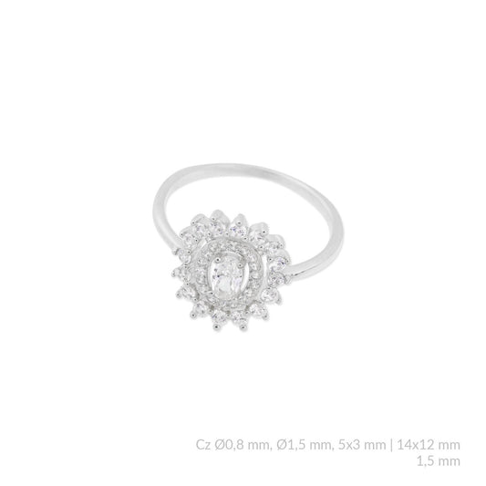 Anillo de Plata de Ley con circonitas