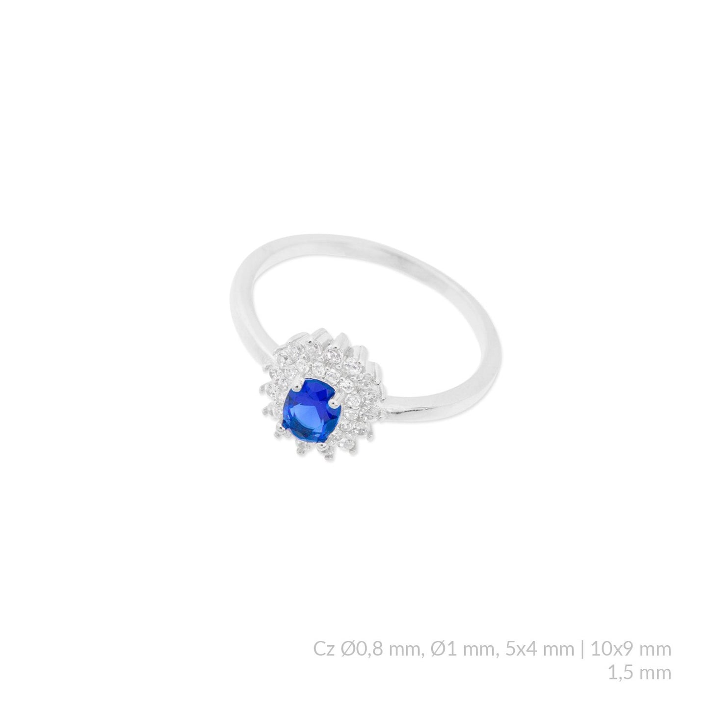 Anillo de Plata de Ley con circonitas