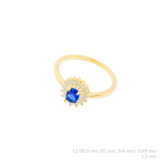 Anillo de Plata de Ley con circonitas