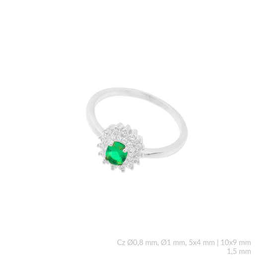 Anillo de Plata de Ley con circonitas