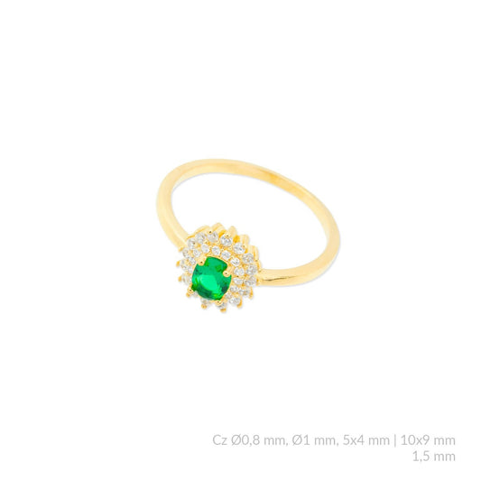 Anillo de Plata de Ley con circonitas