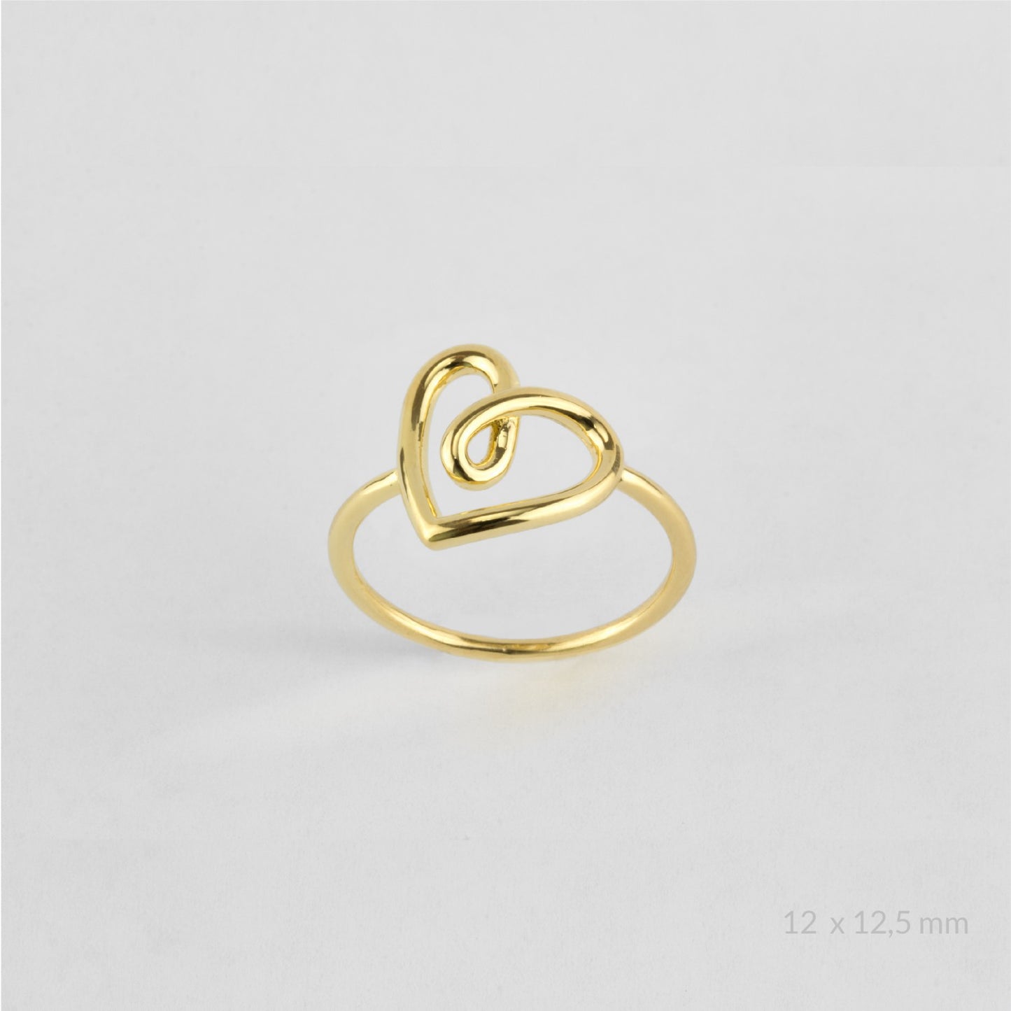 Anillo Corazón en Plata de Ley chapado en oro