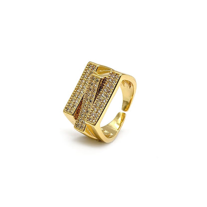 Anillo Latón Chapado/Rodiado Ajustable