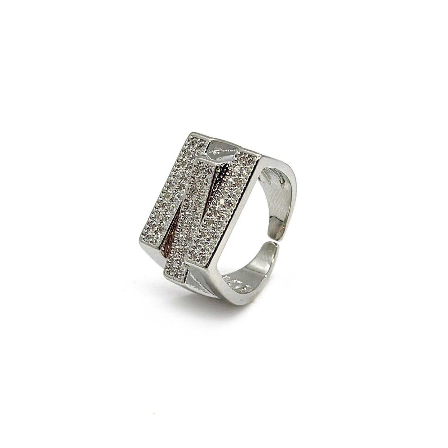 Anillo Latón Chapado/Rodiado Ajustable
