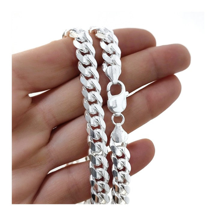 Cadena Barbada Cubana 50 cm en Plata de Ley